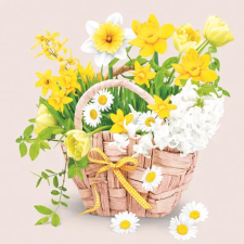 Virág Spring Basket szalvéta 20 db-os 33x33 cm party kellék
