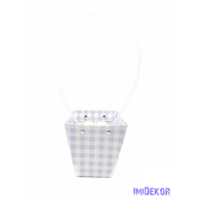  Virág táska kicsi trapéz - Kockás Lila dekorációs kellék