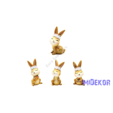  Virágkoszorús nyuszi figura 10x5,5 cm dekorációs kellék