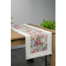  Virágmintás gobelin asztali futó Szürke/rózsaszín 40x100 cm +/-5% party kellék