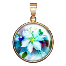  Virágos (6.) medál lánccal vagy kulcstartóval nyaklánc