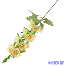  Virágos selyemvirág ág 76cm - Krém dekorációs kellék