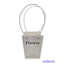  Virágtáska nagy trapéz Flower - Fehér dekorációs kellék