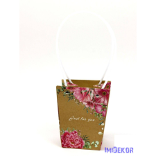  Virágtáska nagy trapéz - Peónia dekorációs kellék