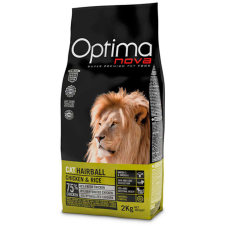 Visán Optimanova Cat Hairball Chicken & Rice 8kg macskaeledel