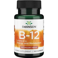 Vitaking Kft. Swanson B12 vitamin 500mcg 100 kapszula Kobalamin vitamin és táplálékkiegészítő