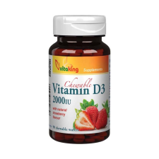 Vitaking Kft. Vitaking D-vitamin 2000NE rágótabletta eper ízű 90x vitamin és táplálékkiegészítő