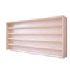 Vitrine42 Fali vitrin modell szekrény 5 polc 115 x 49 x 8,5 cm makett kisautó, modellvasút gyűjtő plexi tolóajtóval