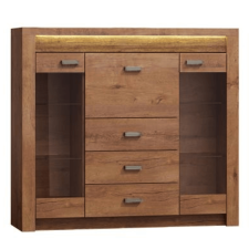  Vitrines komód, kőris világos, INFINITY 08 bútor