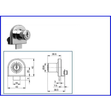  Vitrinzár nyíló üvegajtóhoz, egyszárnyú OJ 917-201 zár és alkatrészei