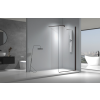 Viva Aqua Max WALK IN Zuhanyfal - FEKETE profil - 8 mm vízlepergető víztiszta üveg - 90 x 200 cm