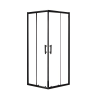 Viva Aqua Zuhanykabin SZÖGLETES FEKETE Profil - 6 mm víztiszta vízlepergető üveg - 80 x 80 x 190 cm