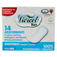 Vivicot BIO 100% Biológiailag lebomló anatómiai betét, 14 db intim higiénia