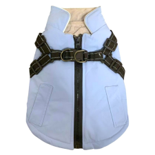  Vízálló bélelt kutyakabát beépített hámmal - Kék - XL kutyaruha