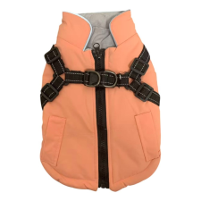  Vízálló bélelt kutyakabát beépített hámmal - Narancs - XXL kutyaruha