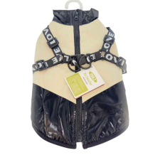  Vízálló bélelt kutyakabát és dzseki beépített hámmal - Bézs - XL kutyaruha