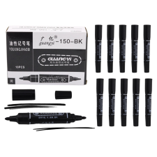 Vízálló kétoldalas fekete filctoll készlet 10 darab filctoll, marker