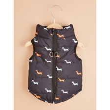  Vízálló téli kutyamellény, tacskó mintás, XL-es kutyaruha