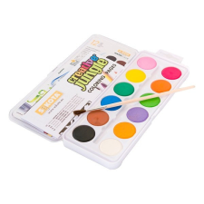  Vízfesték CREATIVE JUNGLE 28,5 mm nagygombos+ecset 12 darabos kréta, festék és papír