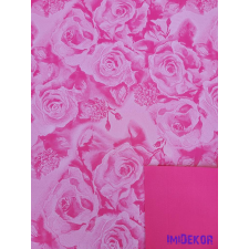 Vízhatlan mintás ív 70x100cm - Rózsafejmintás - Sötét Rózsaszín dekorációs kellék