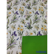 Vízhatlan mintás ív 70x100cm - Tavaszi virágmintás - Zöld dekorációs kellék