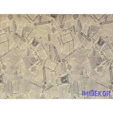  Vízhatlan mintás ív 70x100cm - Újságpapír mintás - Natúr dekorációs kellék