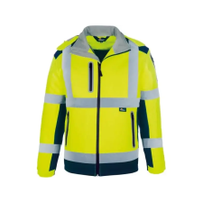 VIZWELL láthatósági téli softshell kabát fluo sárga-tengerkék xl vizwell termék láthatósági ruházat