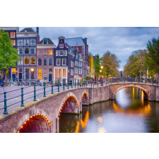  Vlies Fotótapéta - Amsterdam cityscape - 375x250 cm tapéta, díszléc és más dekoráció
