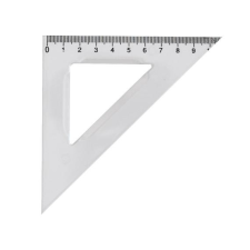  Vonalzó háromszög 45° 10.5 cm, műanyag vonalzó