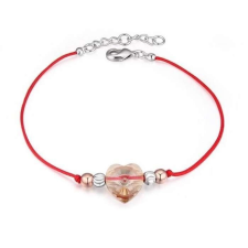  Vörös fonalas kabbala karkötő nőknek, szív alakú kristállyal + ajándék díszdoboz (0262.) karkötő