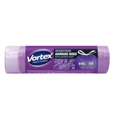 VORTEX Szemeteszsák 60 Literes, húzószáras levendulás - 10db tisztító- és takarítószer, higiénia