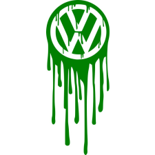  VW logó 21cm x 8.5cm zöld autó dekoráció