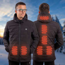 W-Tec Fűthető kabát W-TEC HEATborg fekete L férfi kabát, dzseki