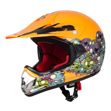 W-Tec Gyermek bukósisak W-TEC V310 Zombie Neon Narancssárga L(53-54) bukósisak