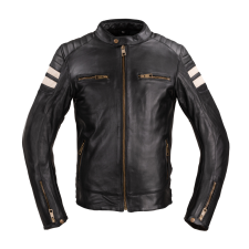 W-Tec Motoros bőrkabát W-TEC Stripe fekete bézs csíkokkal XL motoros kabát
