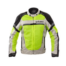 W-Tec Nyári motoros kabát W-TEC Saigair Fluo Sárga-Szürke 5XL motoros kabát