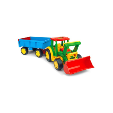 Wader 66300 Óriás traktor utánfutóval és homlokrakodóval autópálya és játékautó