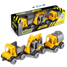 Wader Kid Cars munkagépek 3db-os szett (60021W) (W60021W) autópálya és játékautó