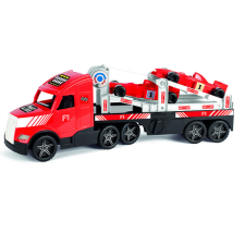 Wader : Magic Truck - F1 autó szállító kamion - piros autópálya és játékautó