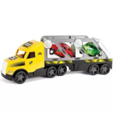 Wader Wader: Magic Truck Action retro autószállító kamion kisautókkal - 79 cm autópálya és játékautó
