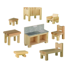 WALACHIA fa építőkészlet bútorok 128 db barkácsolás, építés