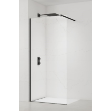 Walk-in zuhanyparaván 75 cm SAT fekete SATBWI75PRC kád, zuhanykabin