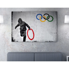 Wallity Banksy dekoratív vászonfestmény, 70x100 cm, keretezett dekoráció