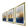  Wallity Decorative Framed MDF Painting (3 Pieces) Gold Navy Blue Grey 3P3853NISCT-020