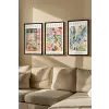  Wallity Decorative Framed MDF Painting (3 Pieces) Multicolor Artvmodel23-Sıyah