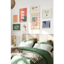  Wallity Dekoratív Keretes Festmény (8 Darabos) Többszínű Çgs-028-White-Byk grafika, keretezett kép