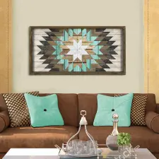  Wallity Dekoratív Keretezett MDF Festmény, Barna, Szürke, Fehér, Kék TAH013 grafika, keretezett kép