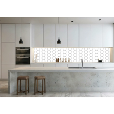  Wallplex konyhahátfal Fehér Hexagon tapéta, díszléc és más dekoráció
