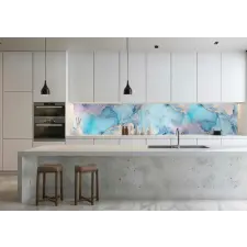 Wallplex Wallplex konyhahátfal Light Blue Marble tapéta, díszléc és más dekoráció