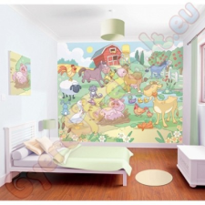 Walltastic Vidámság a farmon bébi fali tapéta - Walltastic tapéta, díszléc és más dekoráció